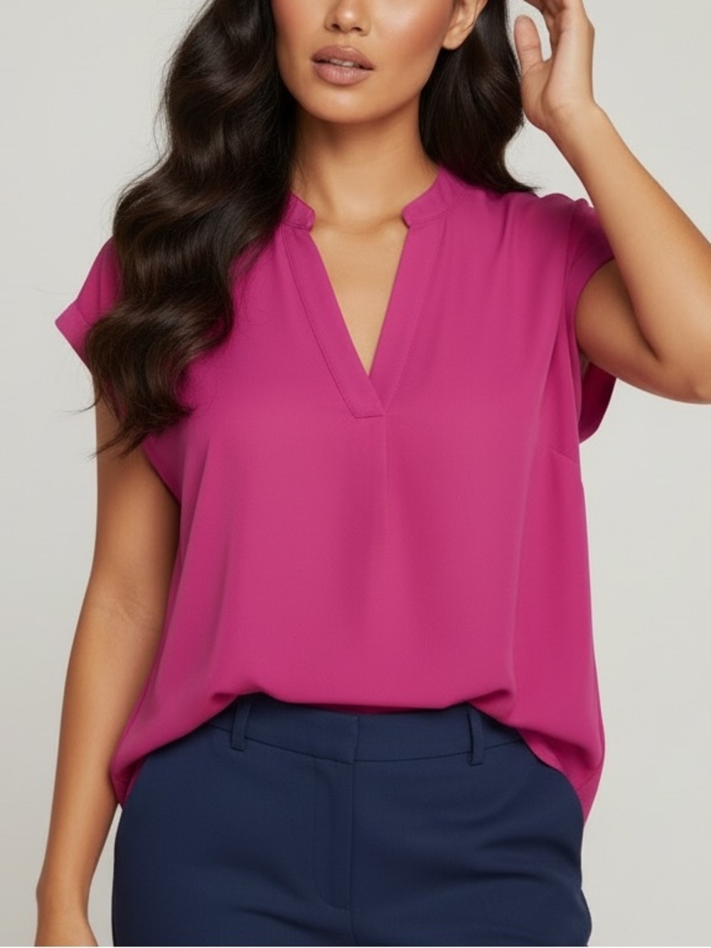Cynthia Steffe Magenta Cap Sleeve Blouse